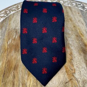 VTG G S Harvel And Co Tie Griffin Navy Blue Red New York USA Business Preppy